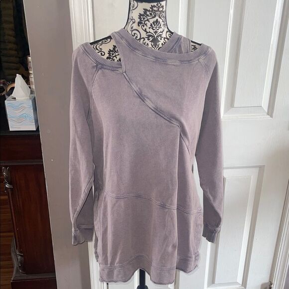 Anthropologie Tops - Anthropologie Purple Asymmetrical Sweatshirt